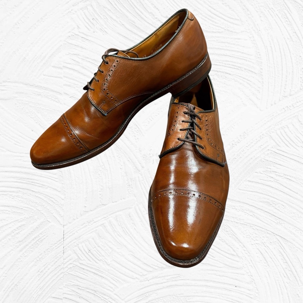 Allen Edmonds Clifton Leather Cap Toe Dress Shoes Derby 12B Walnut